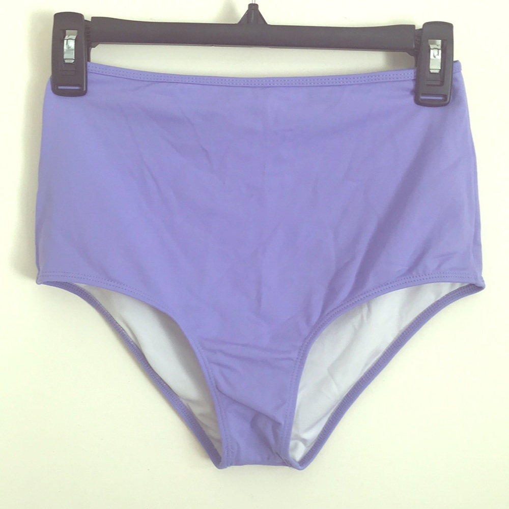 Purple/lavender high waisted swim bottoms